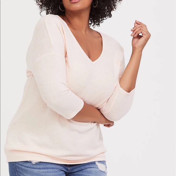 torrid Tops - Torrid Super Soft Plush Light Pink Dolman Long Sleeve Top Women’s Plus 4X